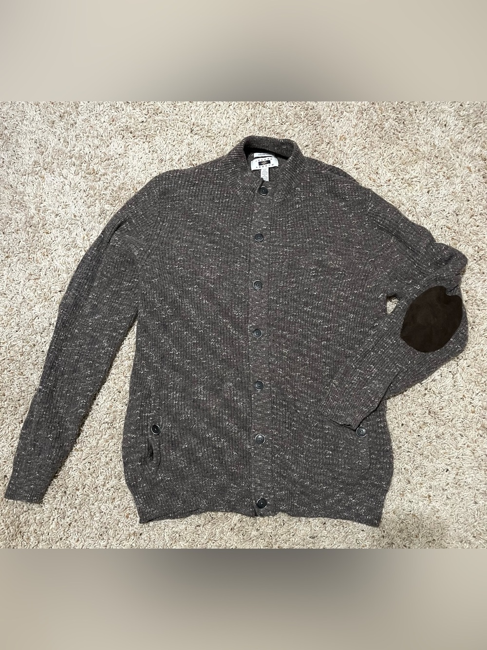 Joseph Abboud Italian Yarn Wool Blend Thick Knit Academic Smoking Cardigan XXL